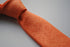 orange slim linen textured tie