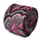 black and pink paisley skinny linen tie