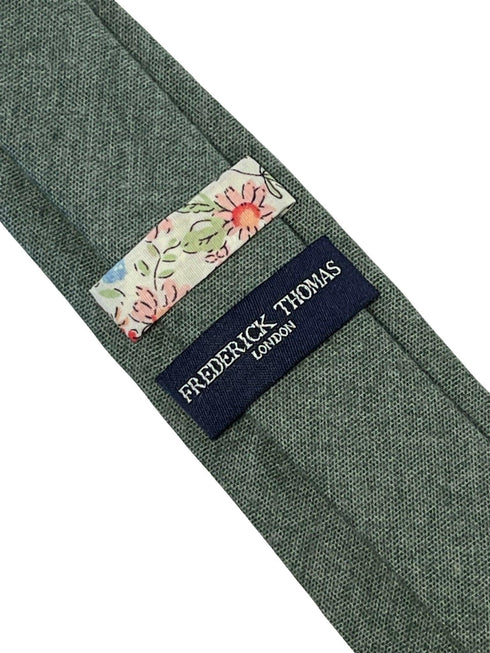 sea green turquoise skinny cotton textured tie