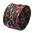 black and multicoloured paisley linen tie
