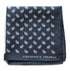 navy patterned four corner silk pocket square with navy edging