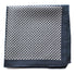 navy patterned four corner silk pocket square with navy edging