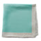 turquoise silk pocket square with white edging