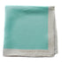 turquoise silk pocket square with white edging