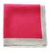 bright pink silk pocket square with white edging