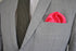 bright pink silk pocket square with white edging