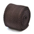 plain chocolate brown skinny knitted tie
