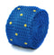 royal blue skinny knitted tie with yellow polka dots