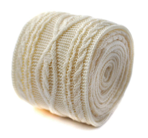 cream skinny cable knit tie
