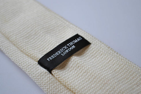 cream skinny cable knit tie