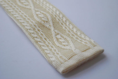 cream skinny cable knit tie