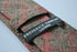 skinny brown and red check linen tie