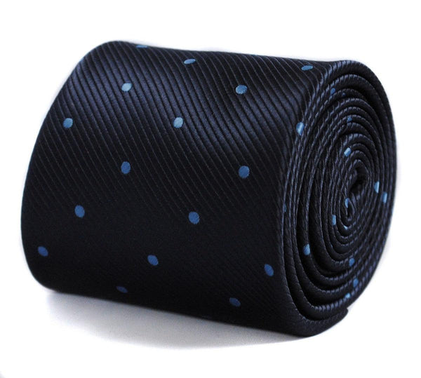 navy tie with blue polka dots