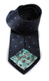 navy tie with blue polka dots