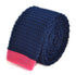 navy blue skinny knitted tie with hot pink tip