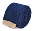 navy blue skinny knitted tie with cream tip