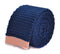 navy blue skinny knitted tie with powder pink tip