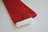 red skinny knitted tie with white tip