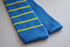 royal blue skinny knitted tie with yellow stripes
