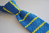 royal blue skinny knitted tie with yellow stripes