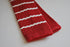 red skinny knitted tie with white stripes