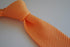 plain peach orange skinny knitted tie with pointed end