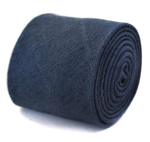 navy blue linen tie