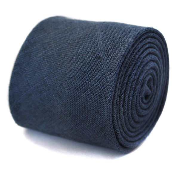 navy blue linen tie