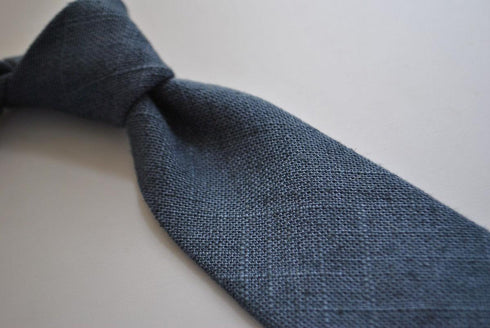 navy blue linen tie