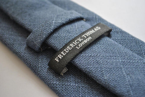 navy blue linen tie