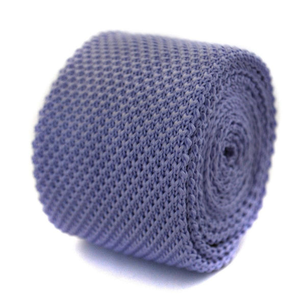 plain lavender purple skinny knitted tie