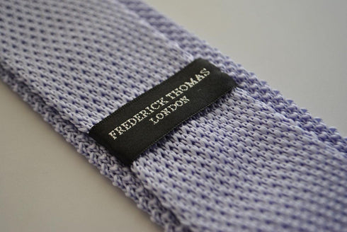 plain lavender purple skinny knitted tie with pointed end