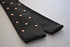 black skinny knitted tie with light blush pink polka dots