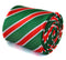 red, white and green striped tie