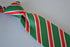 red, white and green striped tie