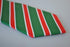 red, white and green striped tie