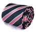 pink, navy and white striped tie