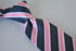 pink, navy and white striped tie