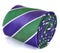 green, purple and white striped tie