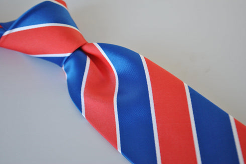 royal blue,red and white barber stripe design
