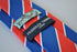 royal blue,red and white barber stripe design