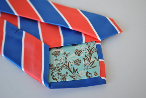 royal blue,red and white barber stripe design