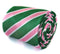 green, pink and white striped tie