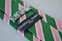 green, pink and white striped tie