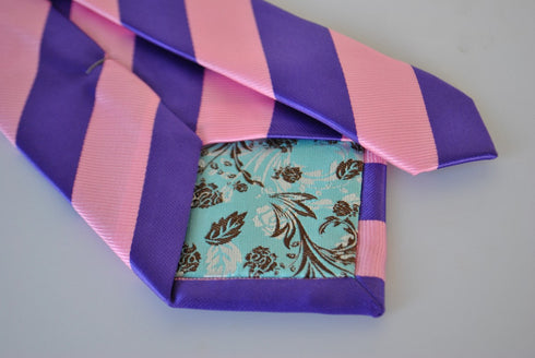 pink and purple barber striped tie