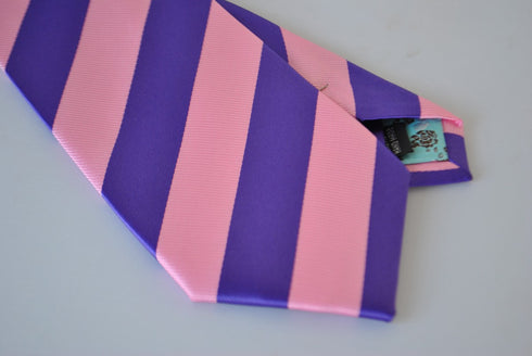 pink and purple barber striped tie