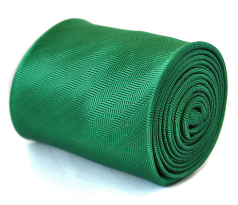 plain green tie with herringbone pattern