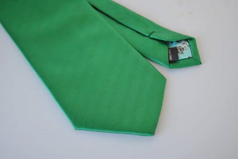 plain green tie with herringbone pattern