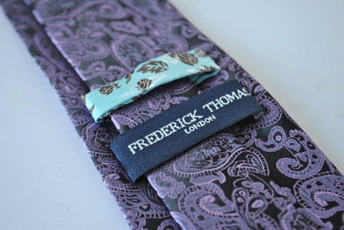 black and purple paisley tie