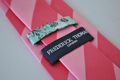 two tone pink barber striped tie